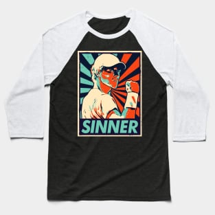 Jannik Sinner Retro Baseball T-Shirt